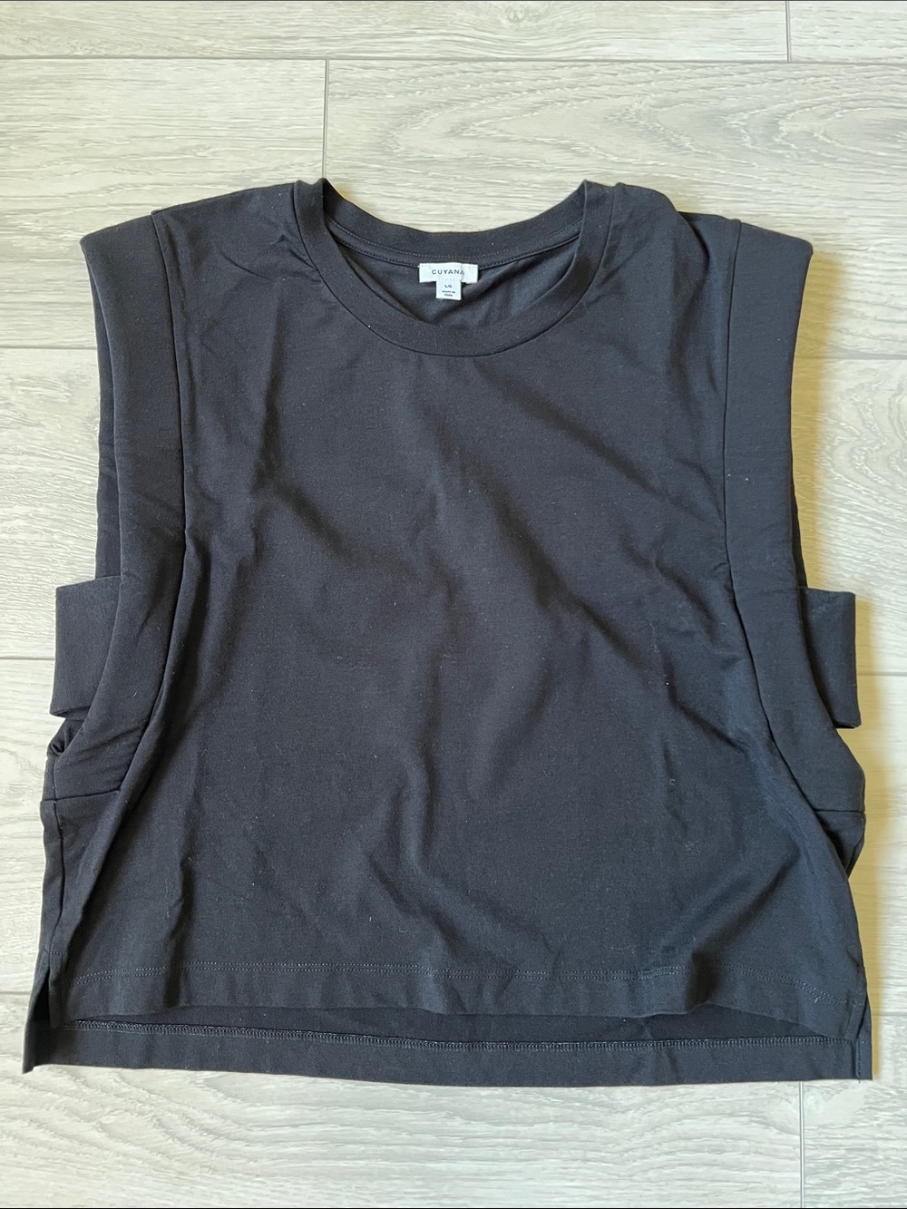 Cuyana Black Sleeveless Muscle Tee
